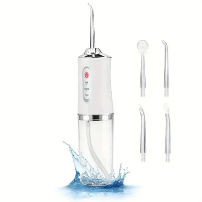 Ultimate Portable Smart Electric Oral Irrigator - 4 Jets, 3 Modes, Rechargeable Dental Water Flosser for a Brighter Smile!