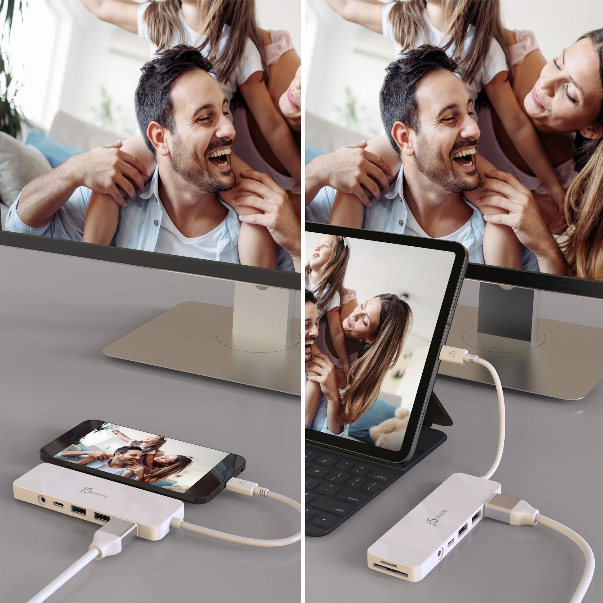 USB-C® Multi-Port Hub, White, JCD373