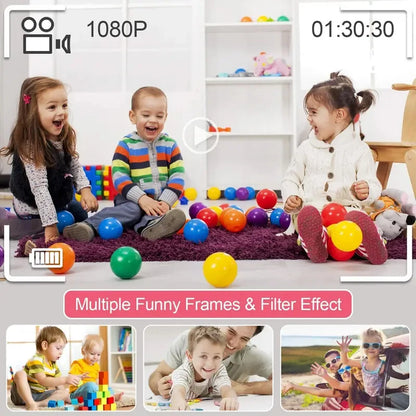 Adorable 1080P Kids Digital Camera - Perfect Educational Toy for Girls with Free Gift!