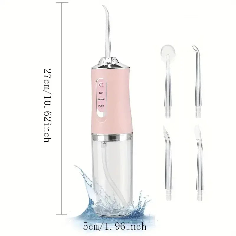 Ultimate Portable Smart Electric Oral Irrigator - 4 Jets, 3 Modes, Rechargeable Dental Water Flosser for a Brighter Smile!